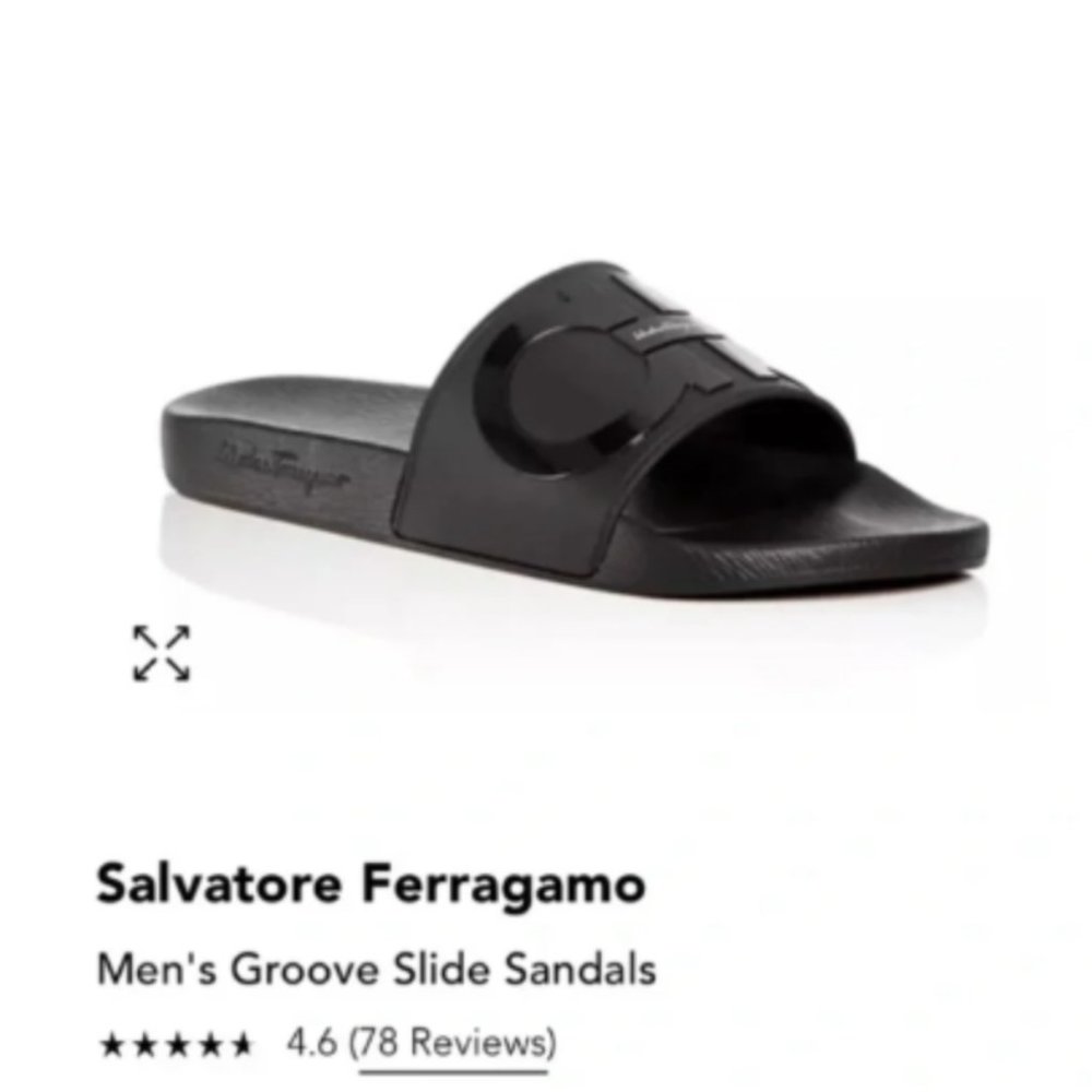Salvatore Ferragamo Men’s Groove Slide Sandals 9M